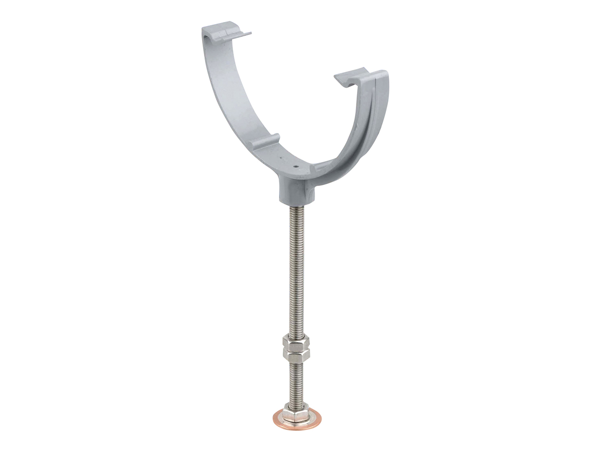 Product image for Wavin Osma Roundline Bow And Pin Rise And Fall Bracket 112mm Grey