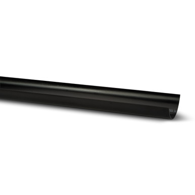 Product image for Polypipe Half Round 112mm Black Gutter 2m