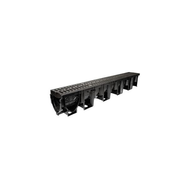 Product image for ACO Hexdrain Pro 100 Channel With Black Composite Grating 1m