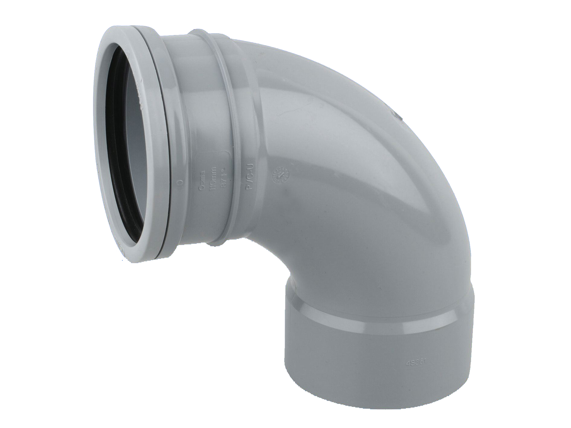 Product image for Wavin Osmasoil S/SW Bend 90° 110mm Grey