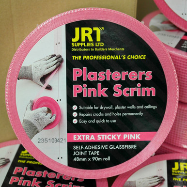 Product image for Pink Scrim Extra Sticky Plasterers Tape, 48mm x 90m