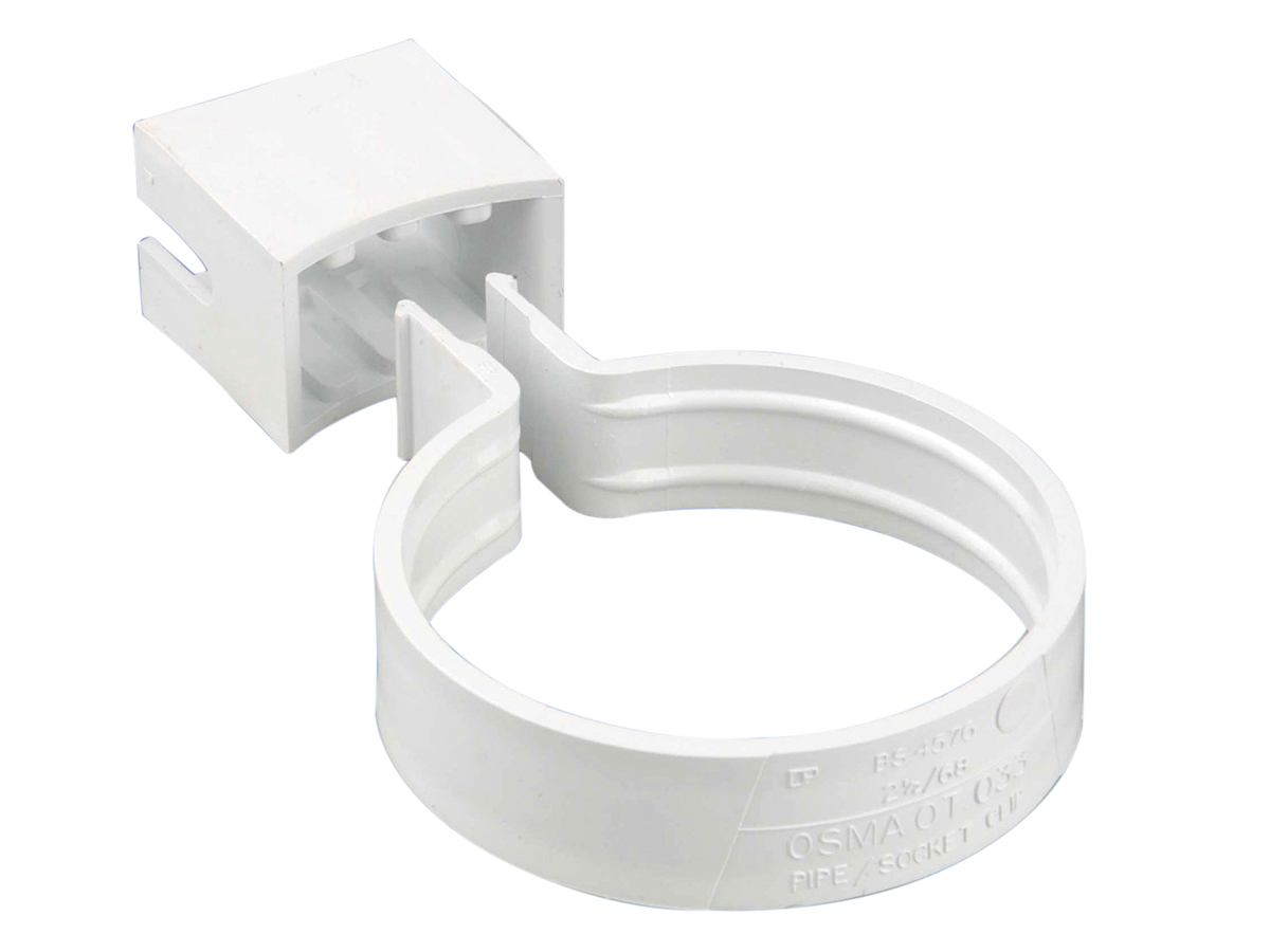 Product image for Osma Roundline 0T033  Pipe Or Socket Bracket 68mm White