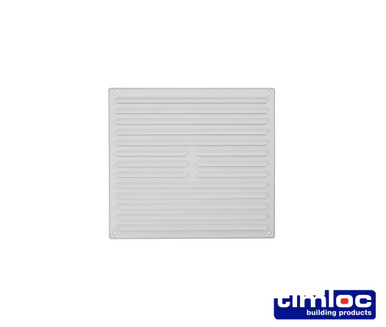 Image of Timloc Plastic Louvred Vent with Flyscreen, White, 260 x 170mm