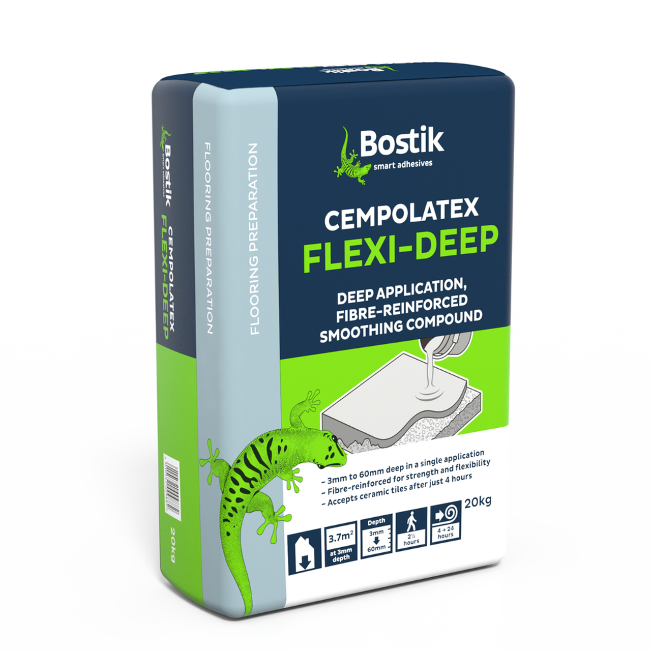 Product image for Bostik Cempolay Flexi Deep Floor Levelling Compound, 3-60 mm, 20 KG