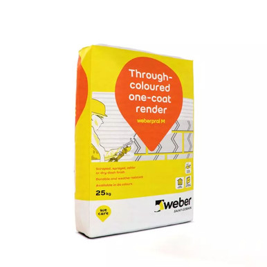 Product image for Weber Pral M Monocouche Render, 25 KG, Pearl Grey