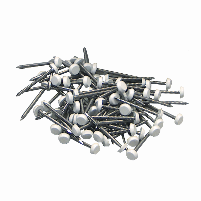 Product image for Eurocell Roofline Profile Upvc Fixing Nails White 50mm