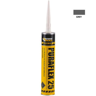 Product image for Everbuild K25 PuraFlex 25 Low Modulus PU Sealant, Grey, 300 ML