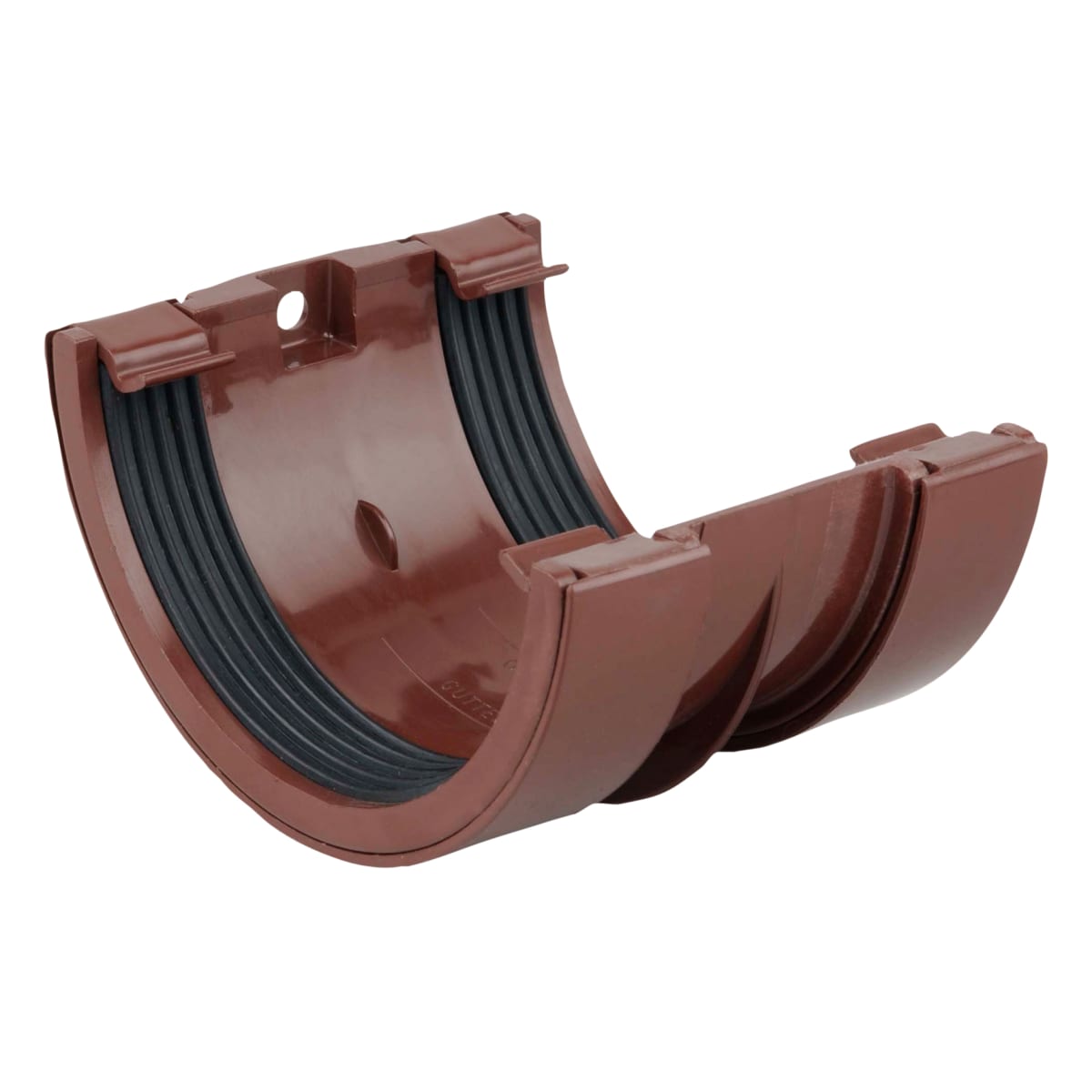 Product image for Osma Roundline 0T005 Gutter Jointing Bracket 112mm Brown