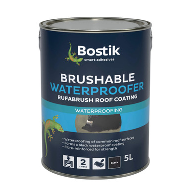 Product image for Bostik Rufabrush Brushable Waterproofer for Roofs, Black, 5 L