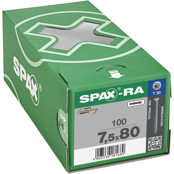 Product image for Spax Frame Anchor Screw - Full Thread - Wirox Coated 7.5 X 80mm