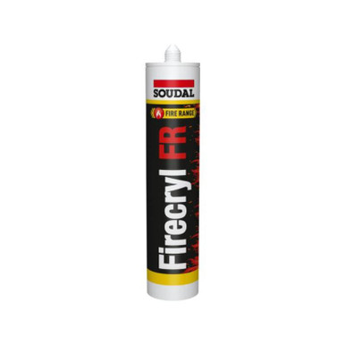 Product image for Soudal Firecryl FR Acrylic Sealant, Fire Retardant, White, 310ml Cartridge