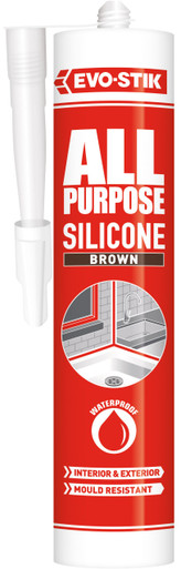 Product image for Evo-Stik Multi-Purpose Silicone Sealant, Brown, 290 ML