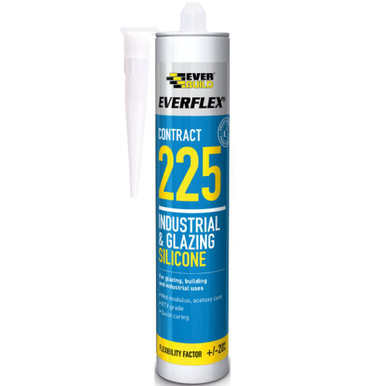 Product image for Everbuild 225 Industrial & Glazing Sealant, White, 295 ML
