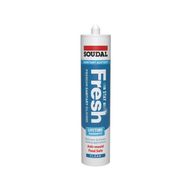 Product image for Soudal Stay Fresh Premium Sanitary Silicone, 290 ML, Clear
