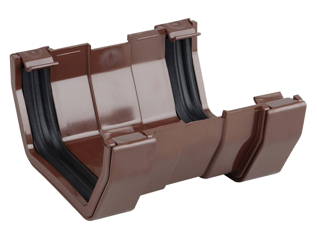 Product image for Osma Squareline 4T809 Gutter Union 100mm Brown
