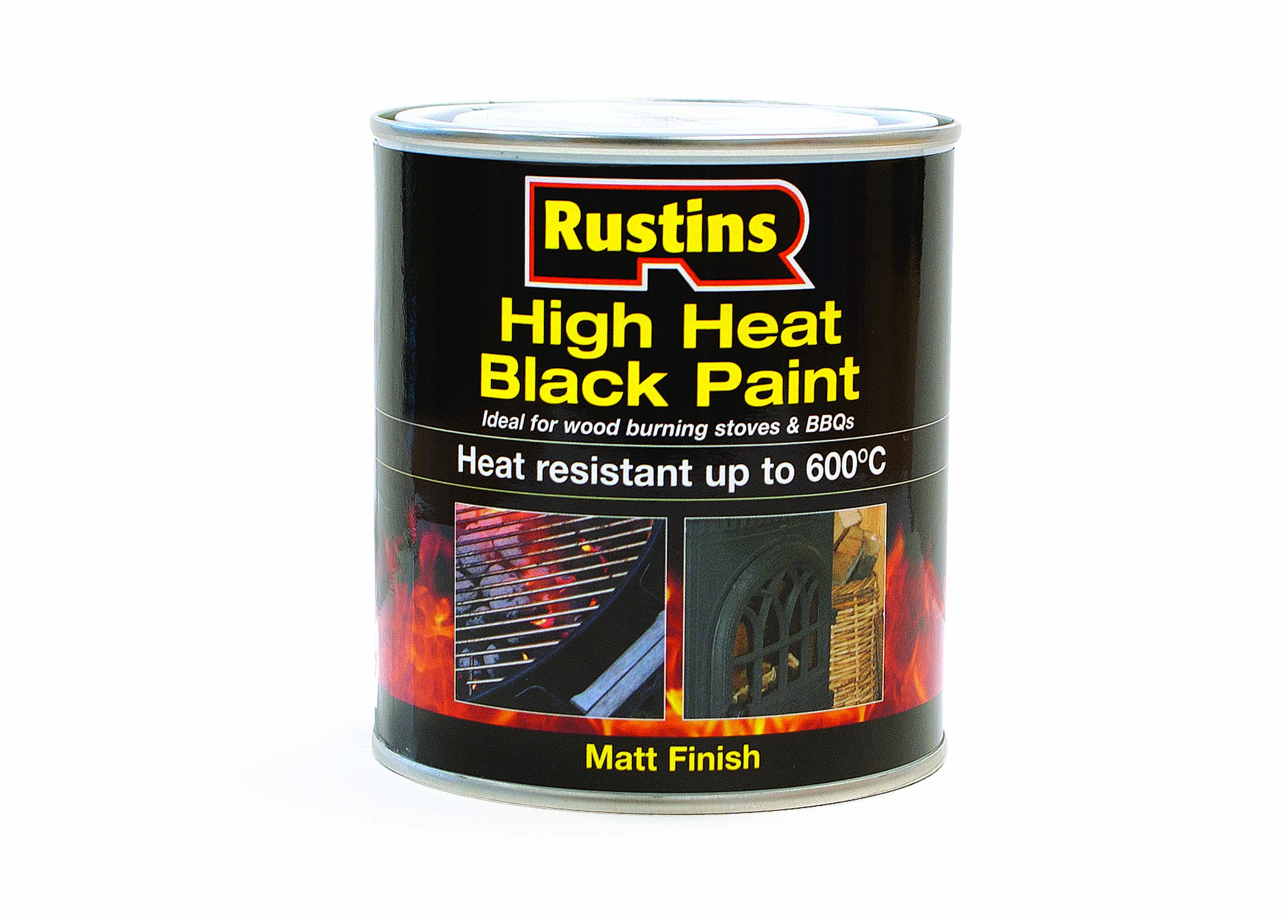 Product image for Rustins High Heat Resistant Paint Black 500ml