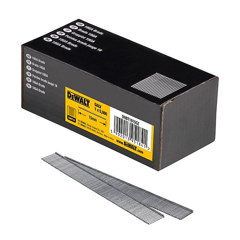 Product image for DeWalt Collated Brad nail (L)15mm, Pack of 5000