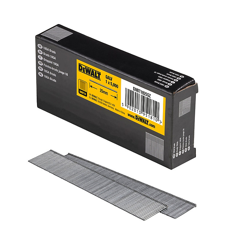 Product image for DeWalt Collated Brad nail (L)25mm, Pack of 5000