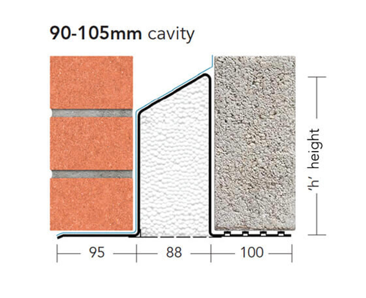 Product image for IG Lintels Cavity Wall Steel Lintel Heavy Duty L1/HD100 3600mm