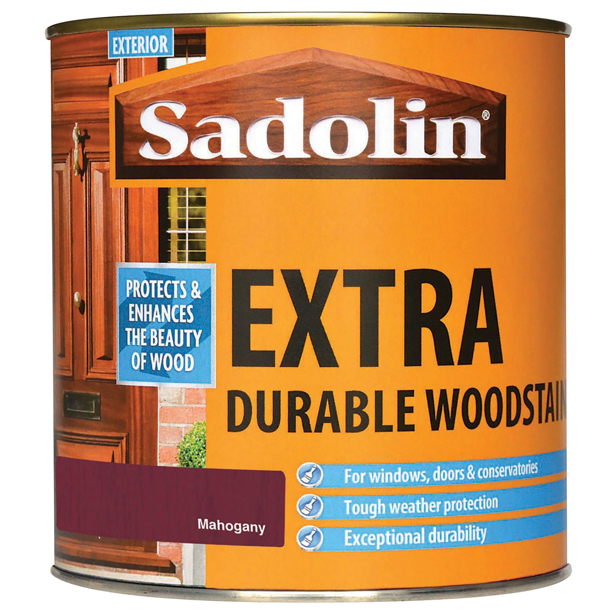 Image of Sadolin Extra Durable Woodstain Mahogany 1L 5028566