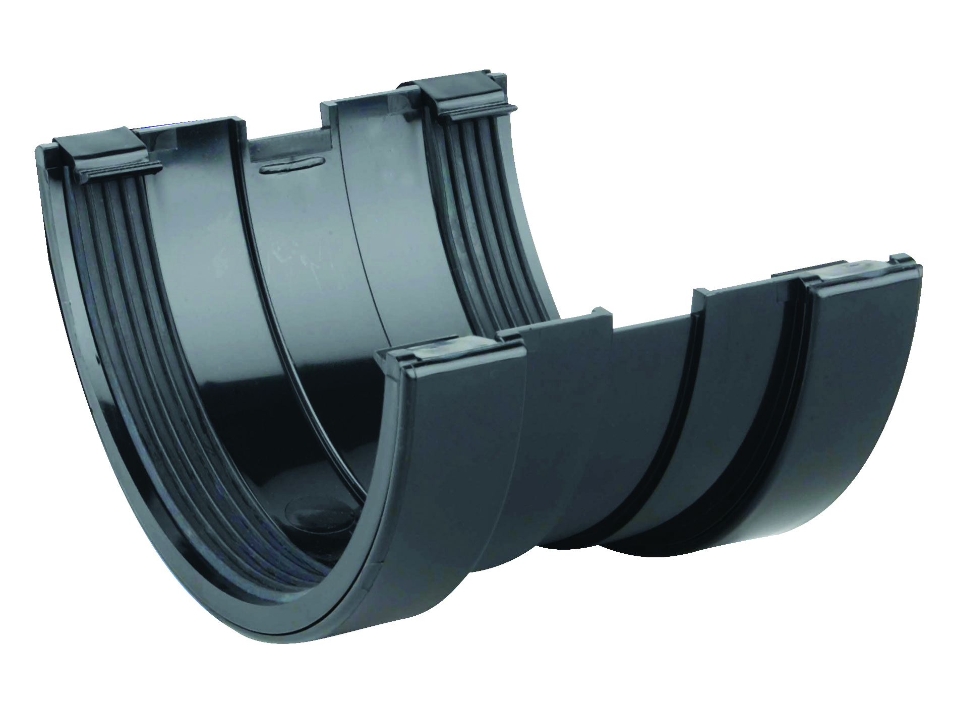 Product image for Wavin Osma Roofline Gutter Union 150mm Black 6T609B