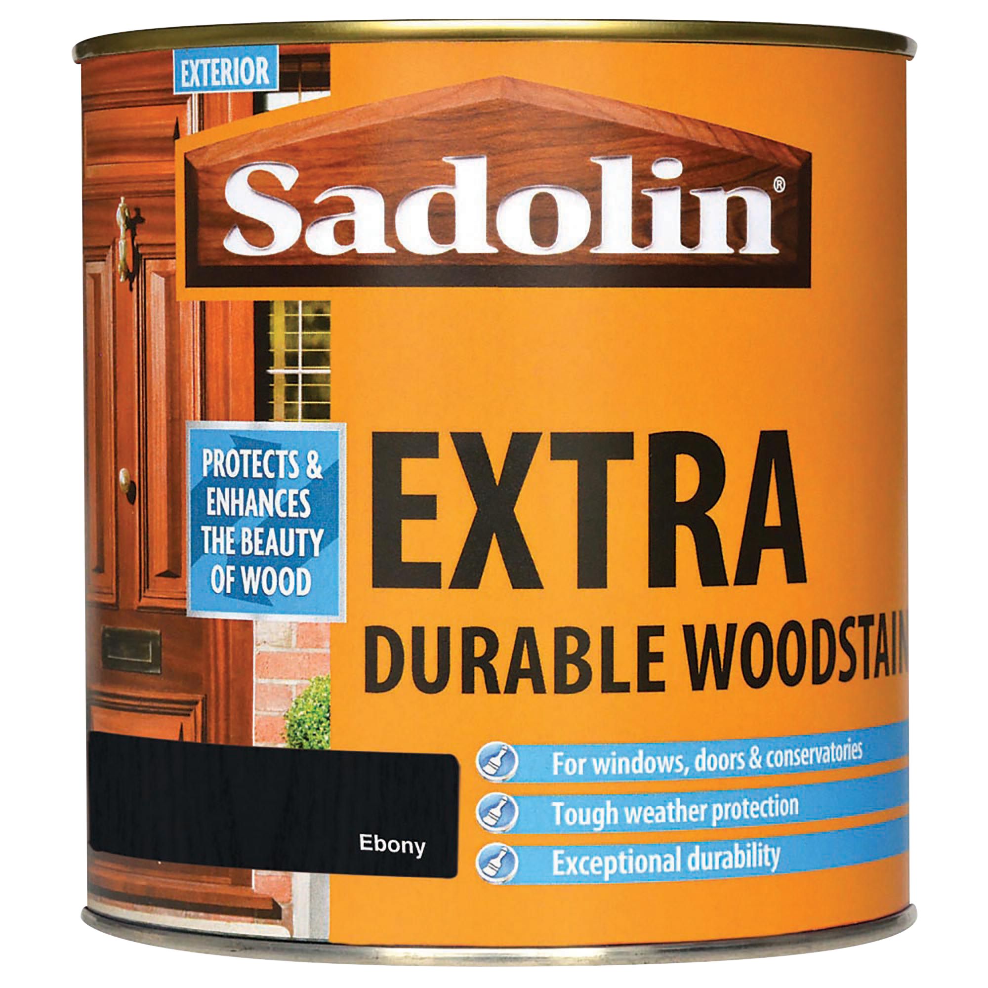 Image of Sadolin Extra Durable Woodstain Ebony 1L 5028542