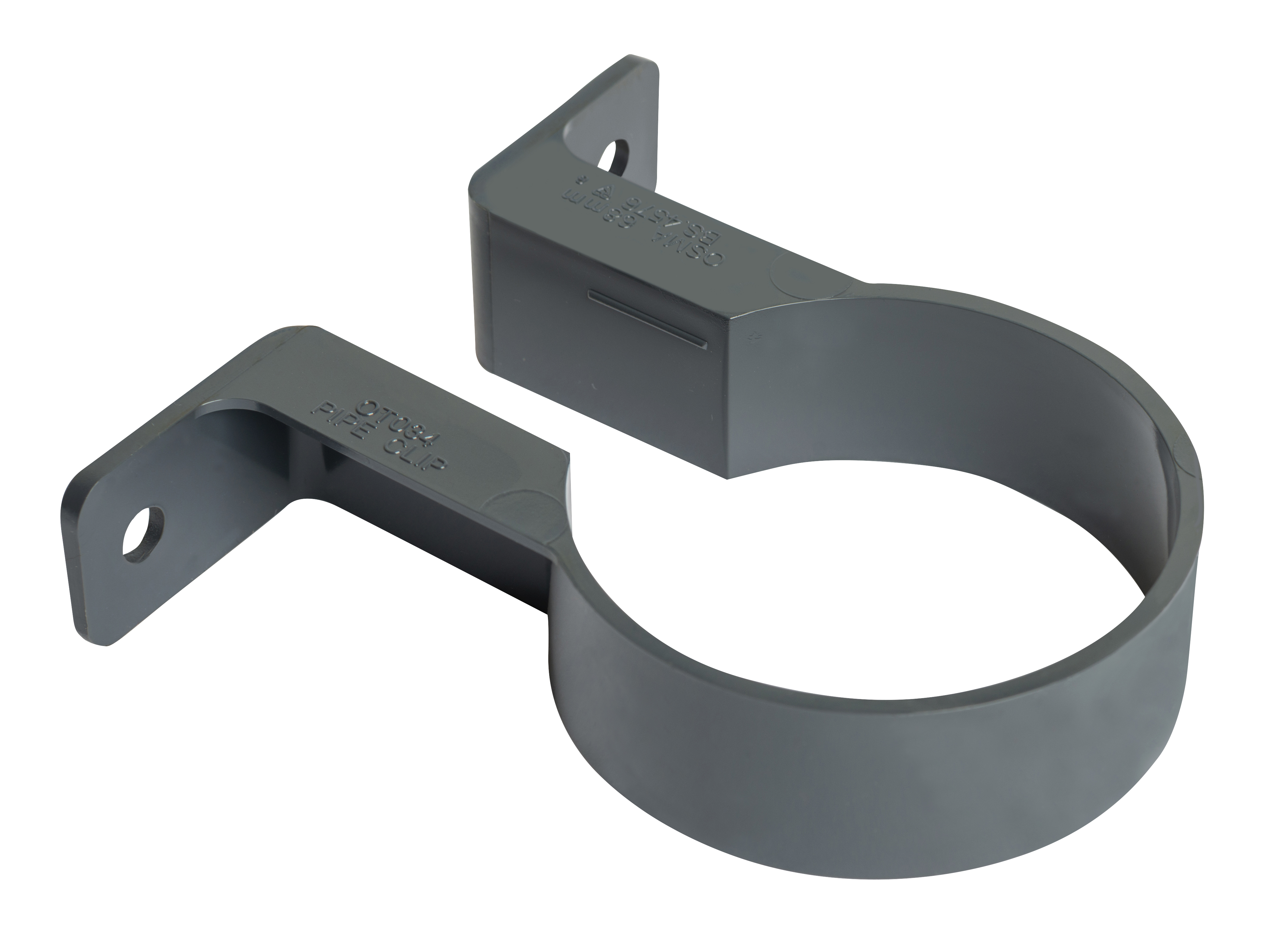 Product image for Wavin Osma Roundline Pipe Bracket 68mm Anthracite Grey 0T034AG