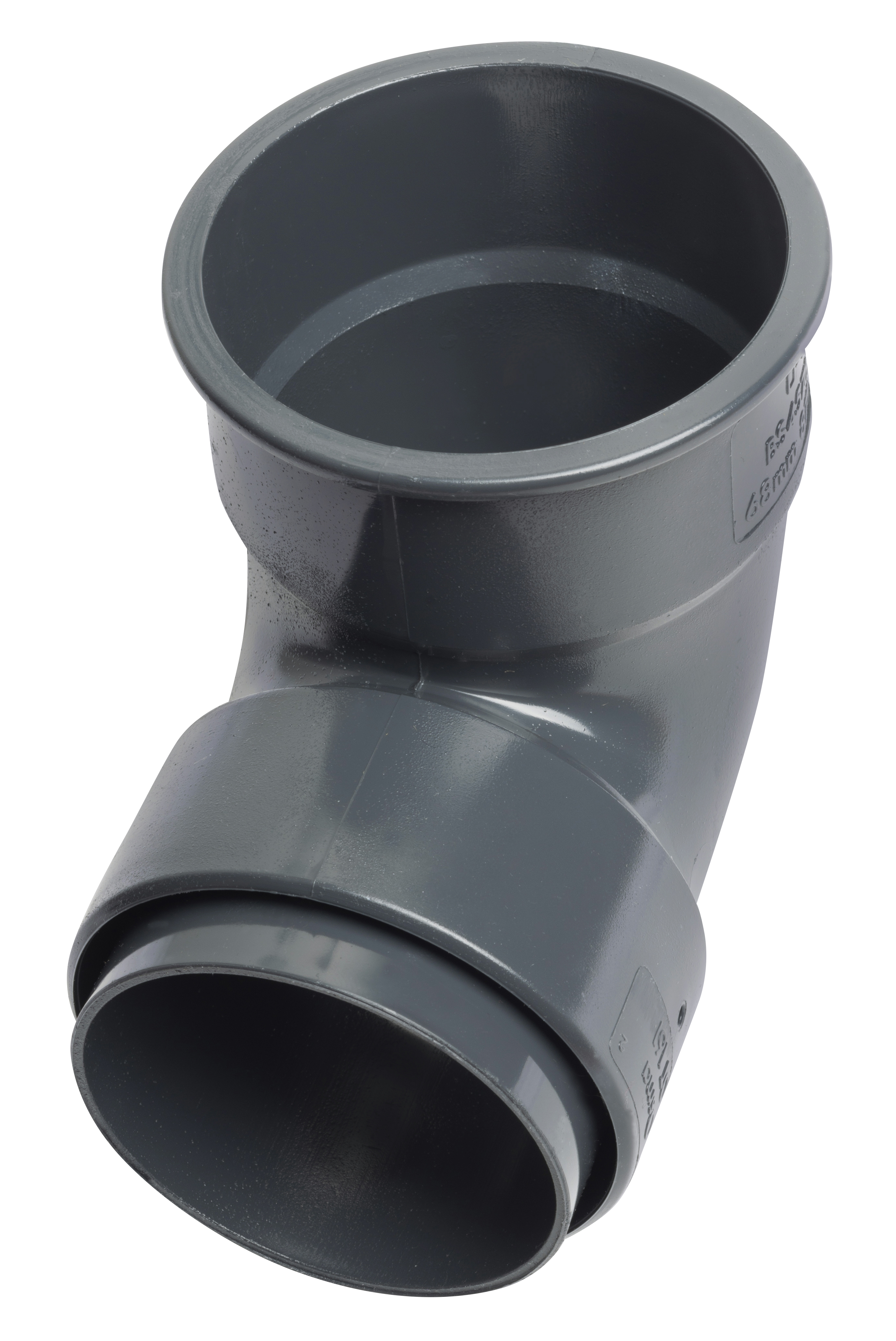 Product image for Wavin Osma Roundline Pipe Bend 87.5° 68mm Anthracite Grey 0T161AG