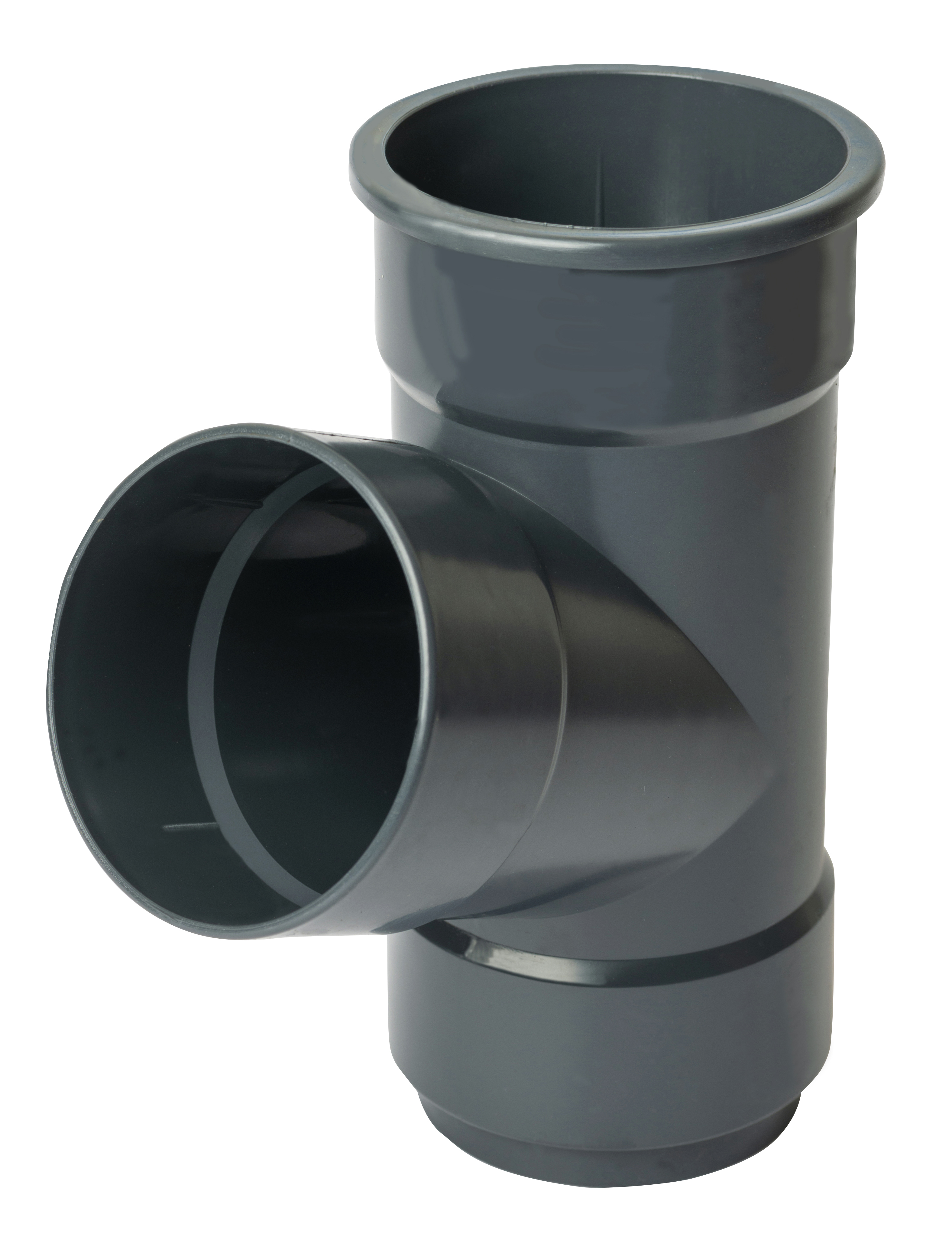 Product image for Wavin Osma Roundline Pipe Branch 67.5° 68mm Anthracite Grey 0T035AG