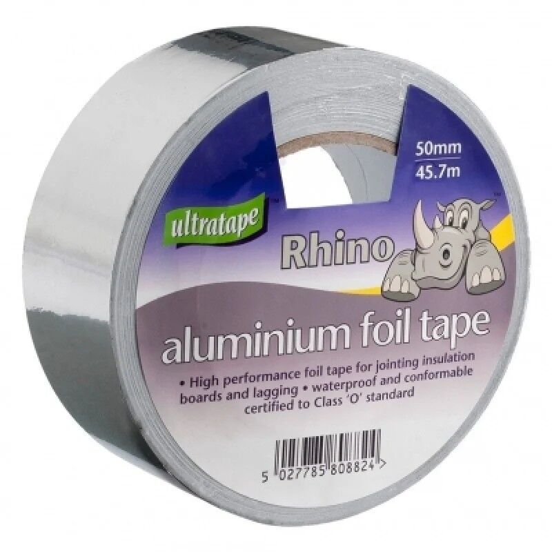 Product image for Ultratape Rhino Aluminium Foil Tape 50mm x 45.7mtr
