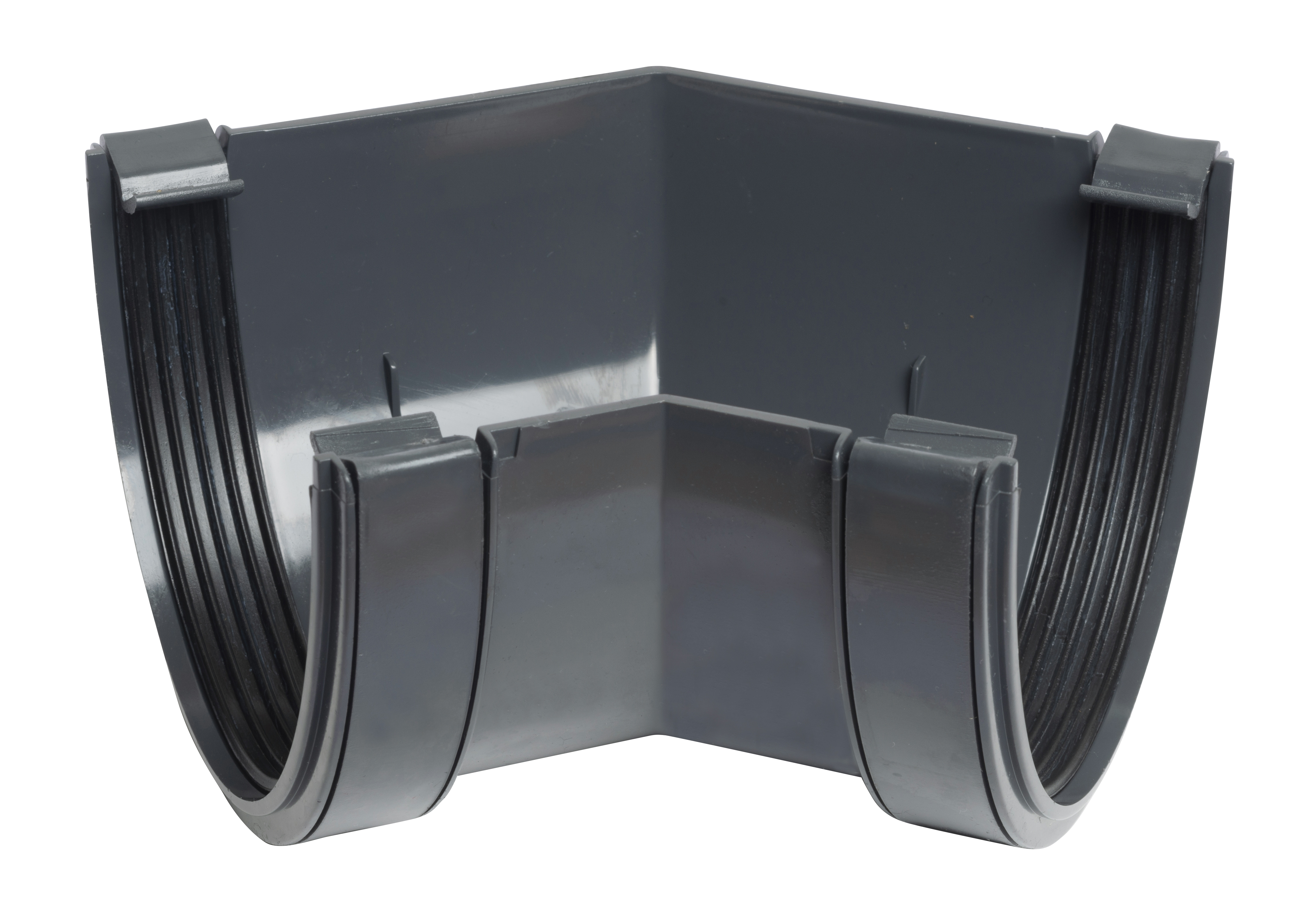 Image of Wavin Osma Deepline Gutter Angle 45° 113mm Anthracite Grey 9T904AG