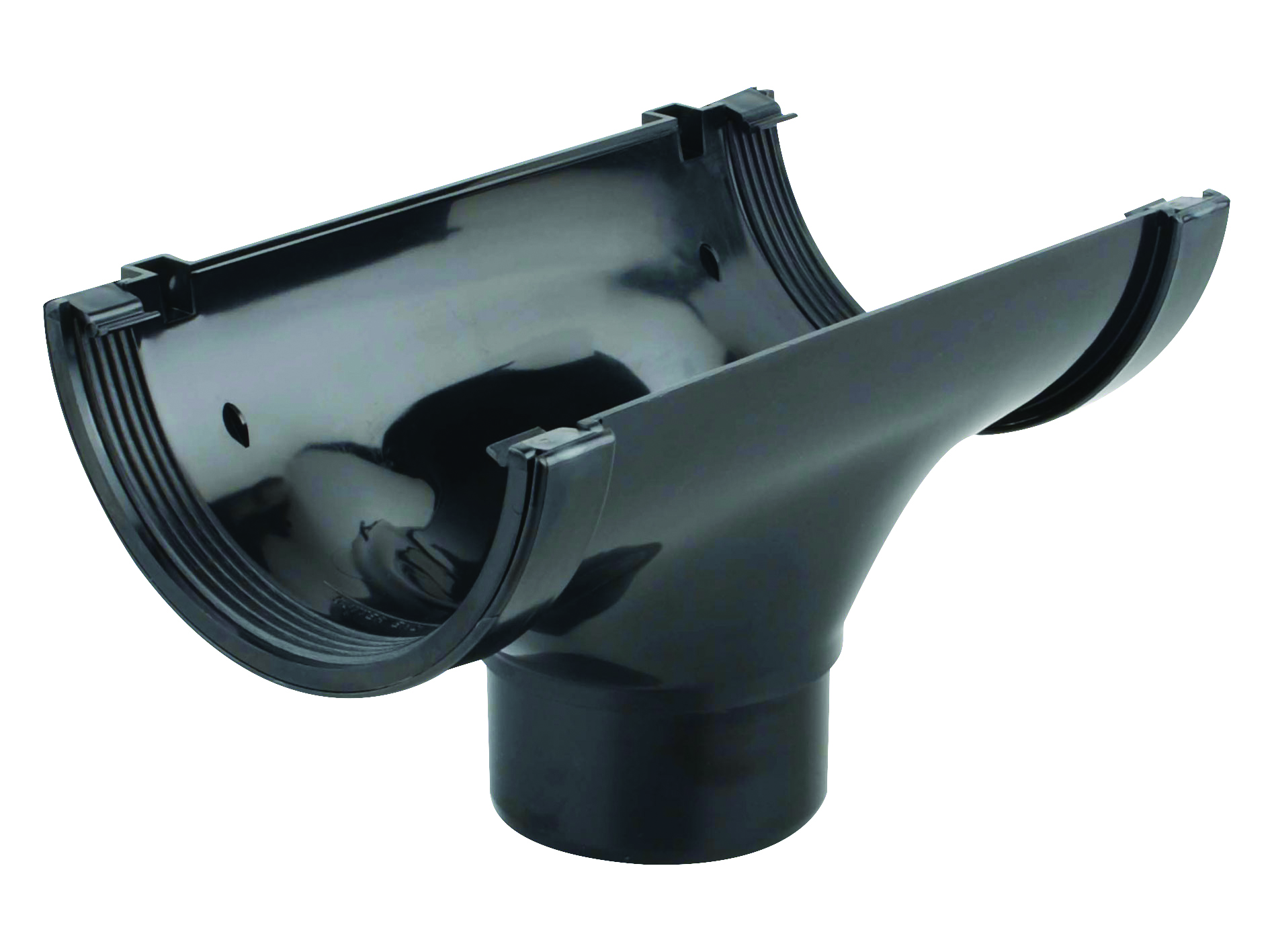 Product image for Wavin Osma Roofline Running Outlet 150mm Black 6T606B