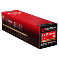 Product image for Ulti-Mate® Stick-Fit® Screw 6.0 x 150mm Qty 50