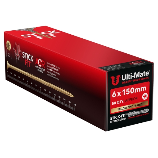 Image of Ulti-Mate® Stick-Fit® Screw 6.0 x 150mm Qty 50