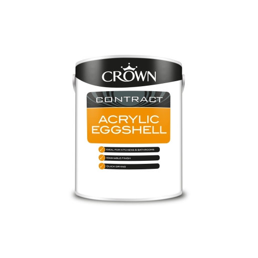 Product image for Crown Contract Acrylic Eggshell 5L Brilliant White