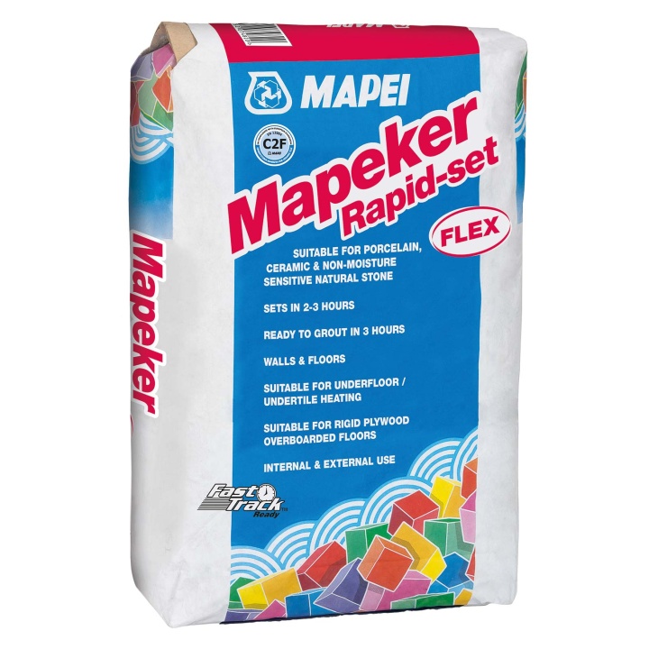 Product image for Mapeker Rapid Setting Flexible White Tile Adhesive 20kg