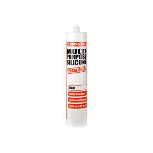 Product image for Evo-stik Trade Multi Purpose Silicone Sealant Clear 483422