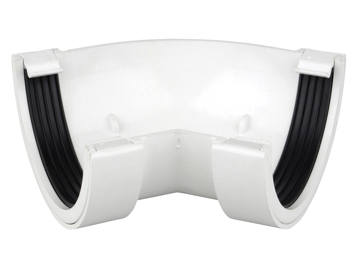 Image of Wavin Osma Roundline Gutter Angle 45° 112mm White