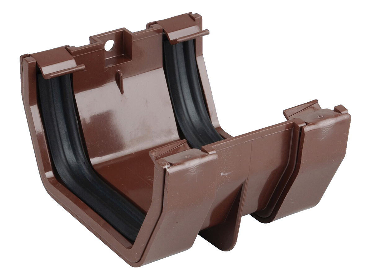 Product image for Osma Squareline 4T805 Gutter Jointing Bracket 100mm Brown