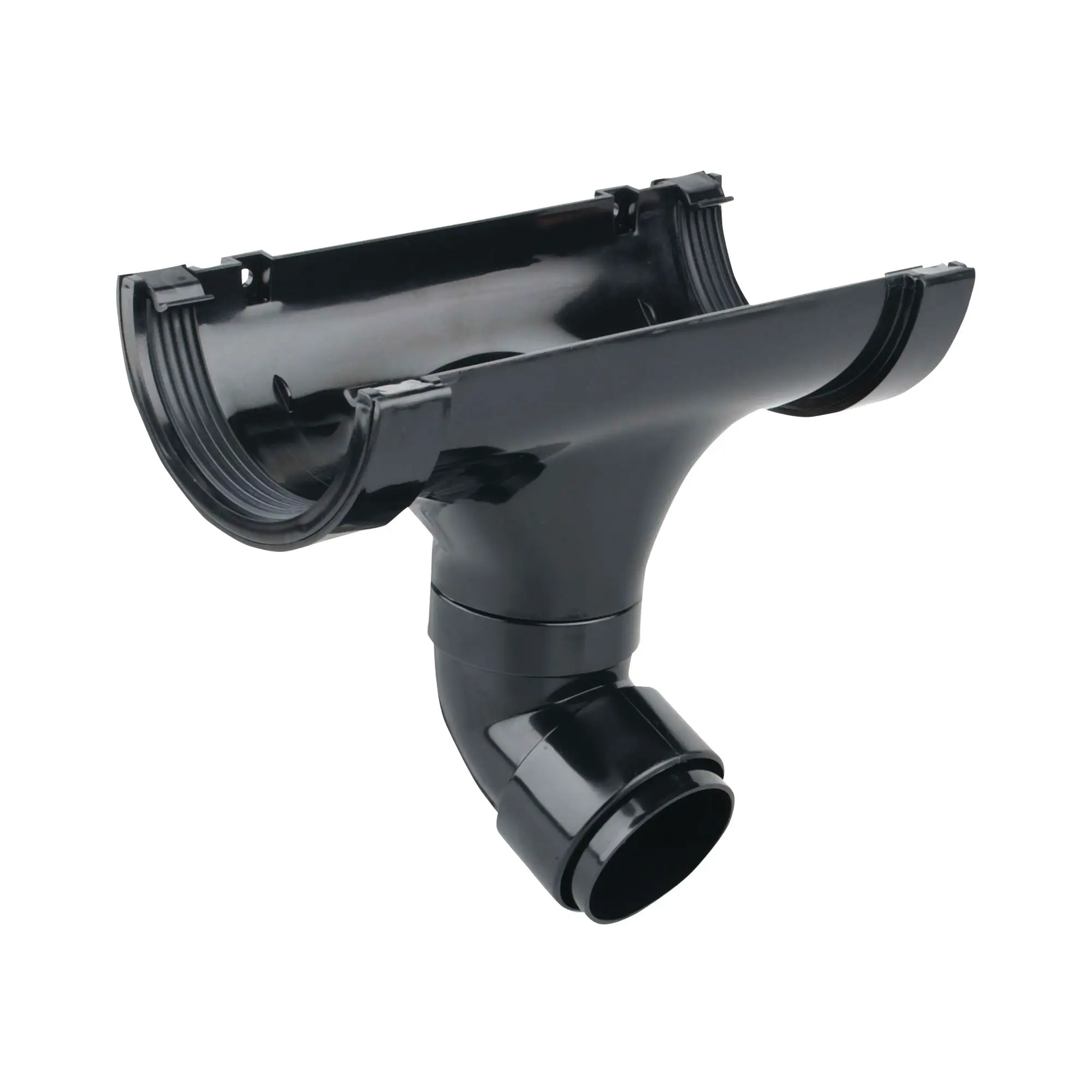 Product image for Wavin Osma Roundline Swivelock Running Outlet With Fitted Offset Bend 112 Black 0T625B