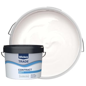 Product image for Wickes Trade Contract Matt Emulsion Paint - Pure Brilliant White - 10L