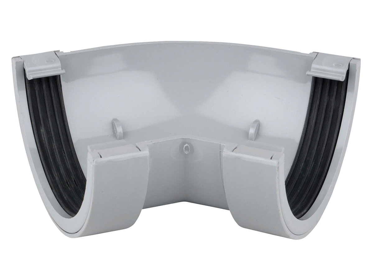 Image of Wavin Osma Roundline Gutter Angle 45° 112mm Grey