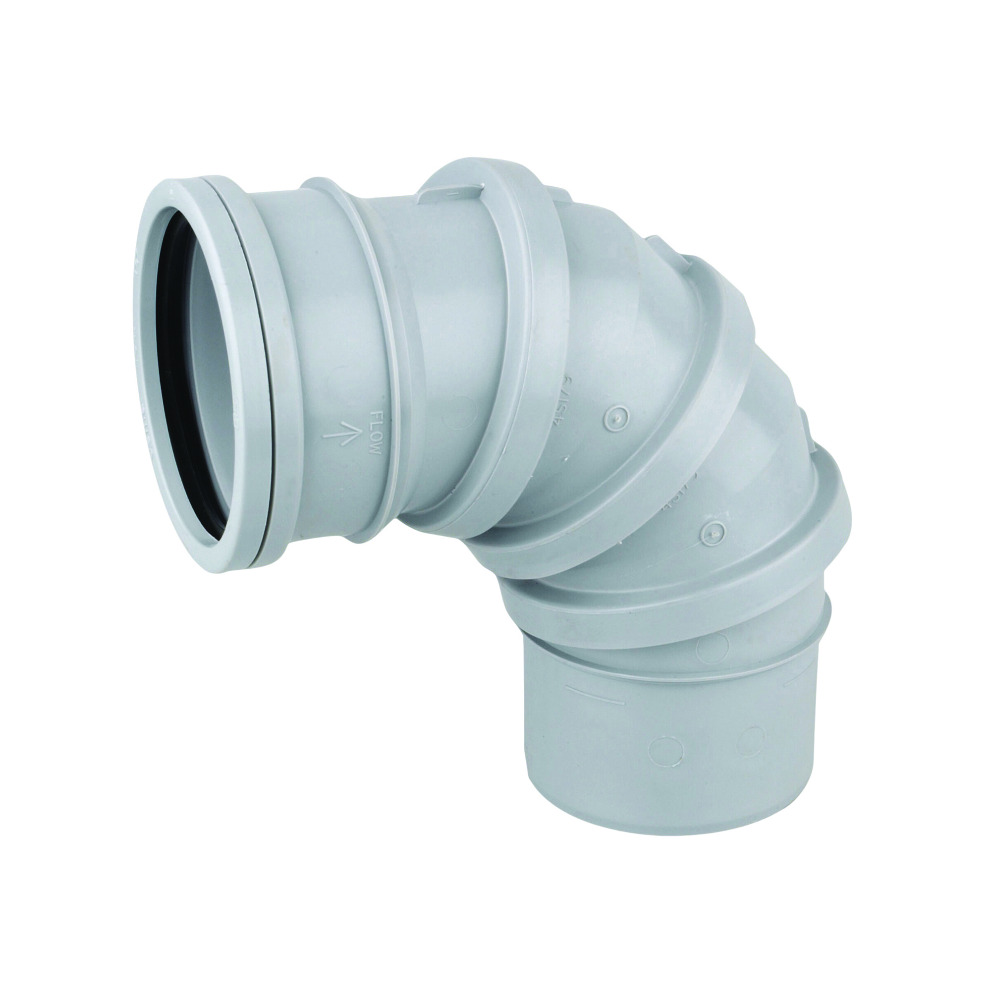 Product image for Wavin Osmasoil S/S Adjustable Bend 90° 110mm Grey