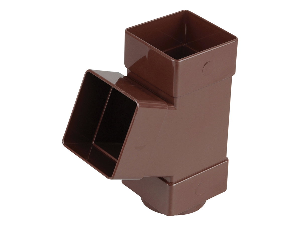 Product image for Osma Squareline 4T835 Pipe Branch 67.5° 61mm Brown