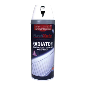 Image of Plastikote Twist & Spray Satin Radiator Spray Paint - White - 400ml