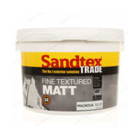 Product image for Sandtex Microseal Fine Textured Weatherproof Masonry 15 Year Exterior Wall Paint - Magnolia - 5L