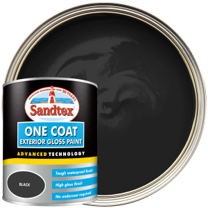 Product image for Sandtex One Coat Exterior Gloss Paint - Black - 750ml