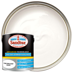 Sandtex One Coat Exterior Gloss Paint - Pure Brilliant White - 2.5L Price Comparisons | Compare The Build