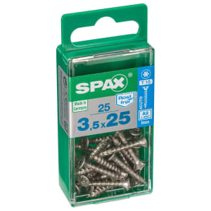Product image for Spax TX Countersunk Stainless Steel Screws - 3.5 x 25mm Pack of 25