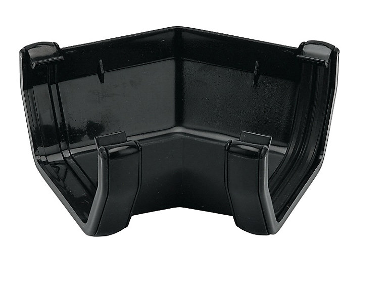 Product image for FloPlast 114mm Black Square Line Gutter Angle - 135°